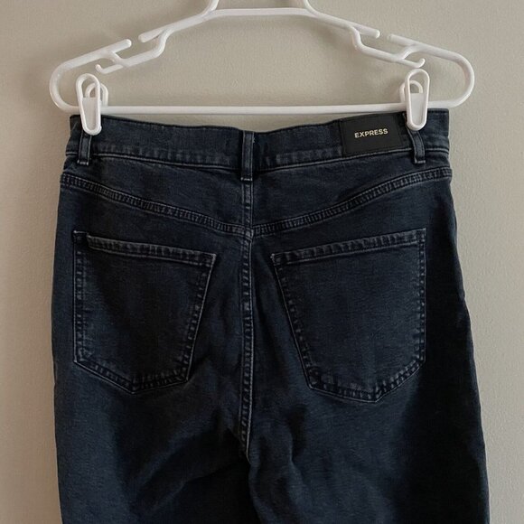 Express Women SZ 6 Blue Dark Wash Super High Rise Mom Denim Jeans - Picture 6 of 10